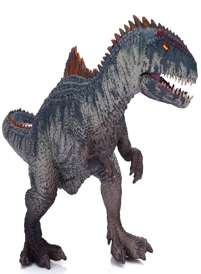 FUNFOB Giganotosaurus Dinosaur Toy Figure Jumbo Width- 21cm Dinosaur Toy Realistic Dinosaur Action Figure Educational for Boys & Girls | Giganotosaurus Grey Orange Spikes - Image 1